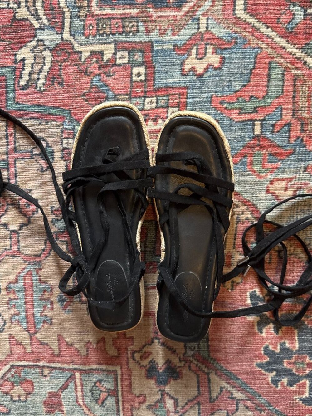 Black Lace-Up Espadrilles